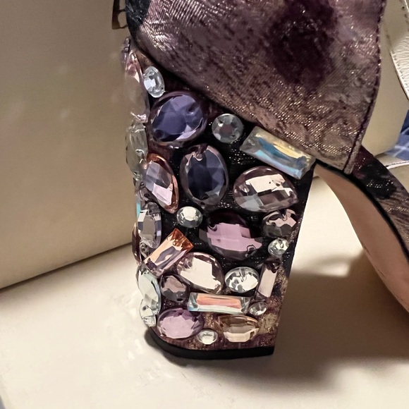 Bettye Muller Rhinestone Metallic Heels - Picture 6 of 10
